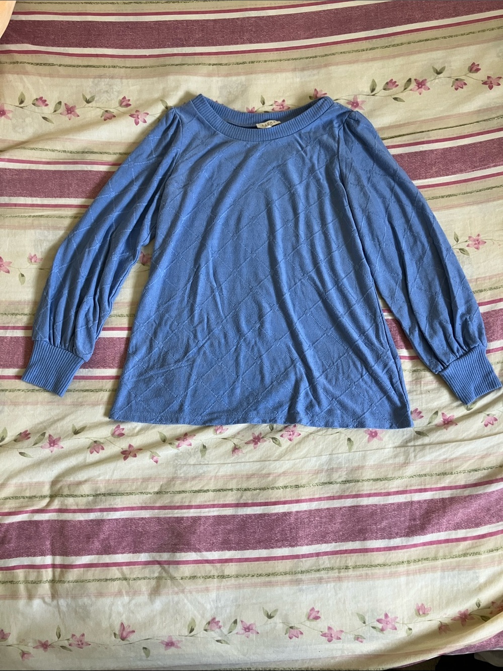 blue princess sleeve sweater